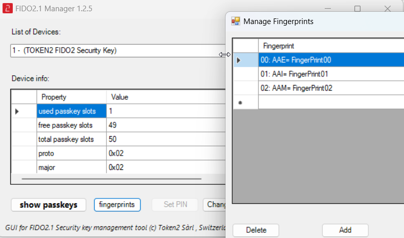 FIDO2.1 Security Key Management Tool - GUI for fido2-manage.exe